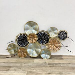 Metallic Wall Art Frame 25 – Handmade Brass Floral 3D Wall Decor for Modern Home Decoration